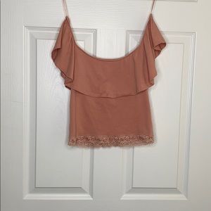 Off the Shoulder Mauve Crop Top